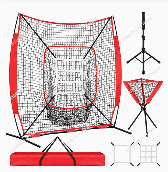 Practice Net Hitting - 휴대용 7×7 야구 타격망, 실내 및